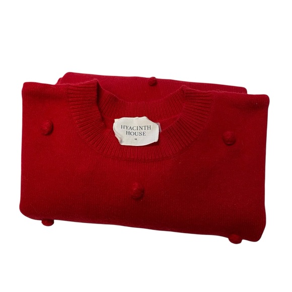 Tuckernuck Hyacinth House Red Pom Pom Melinda Crewneck Sweater - Picture 5 of 8